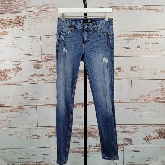 Kut from the Kloth Mia Toothpick Skinny Jean Distressed Size 4 - Picture 1 of 9